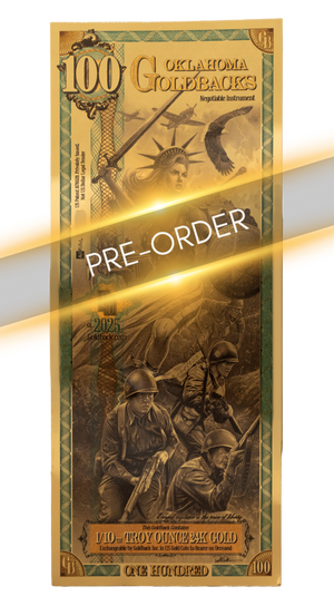 PREORDER - 100 Oklahoma Goldback Alpha