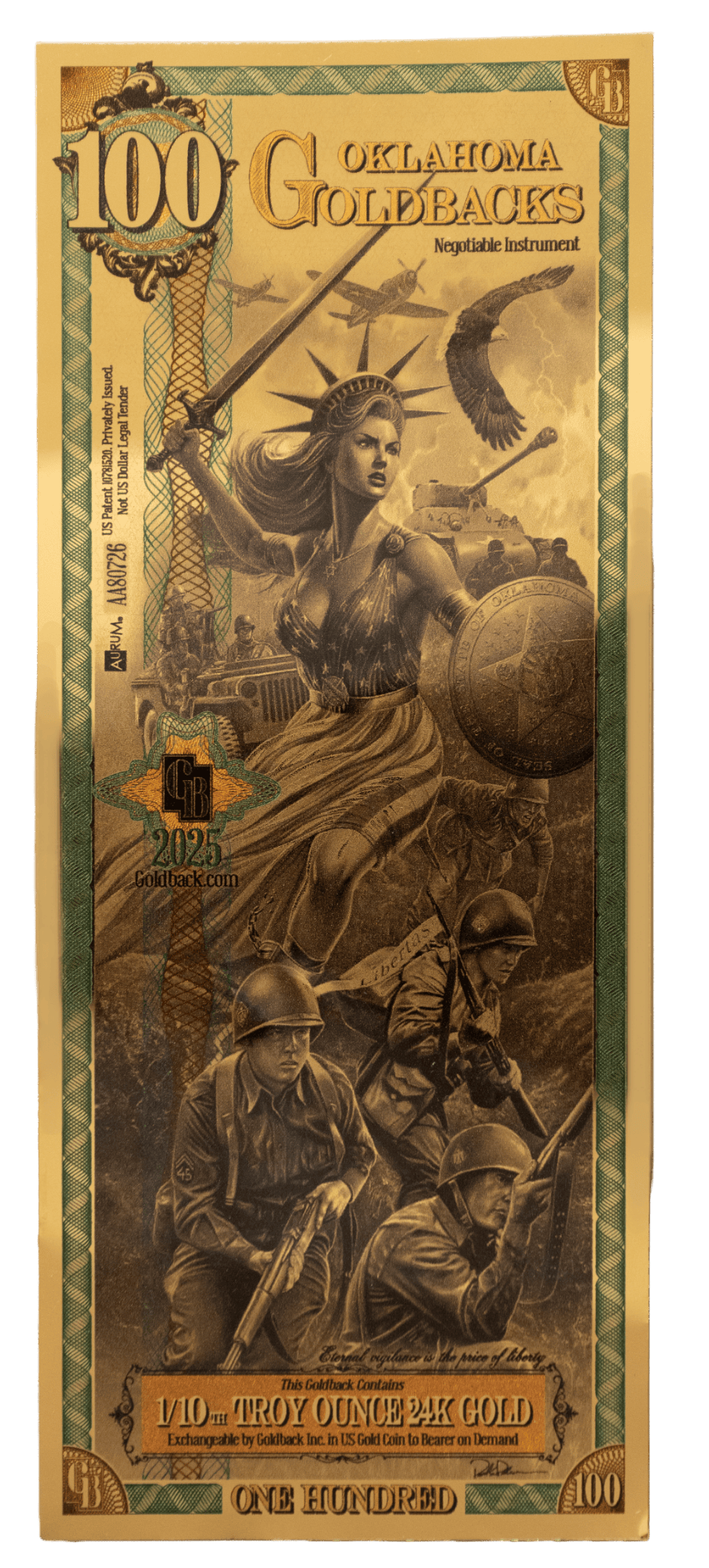 100 Oklahoma Goldback – Alpine Gold Exchange