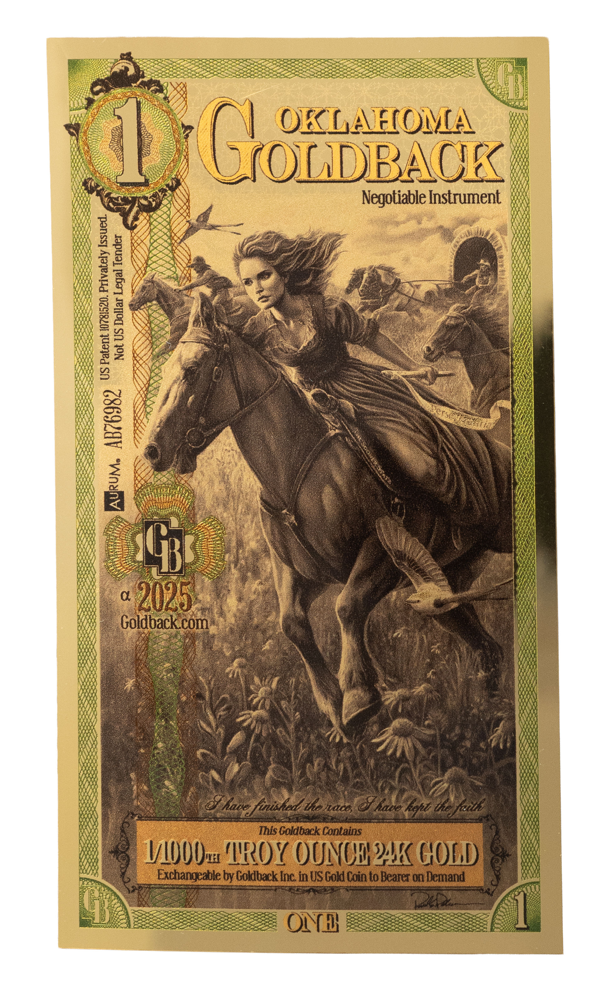 1 Oklahoma Goldback – Alpine Gold Exchange