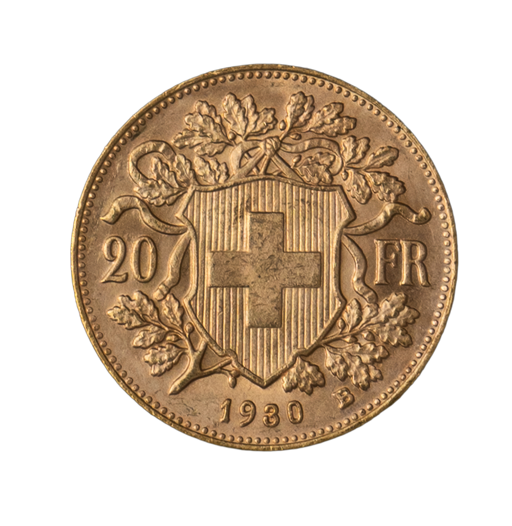 Swiss 20 Franc Helvetia Gold (Random Year)