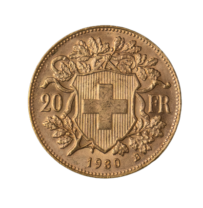 Swiss 20 Franc Helvetia Gold (Random Year)