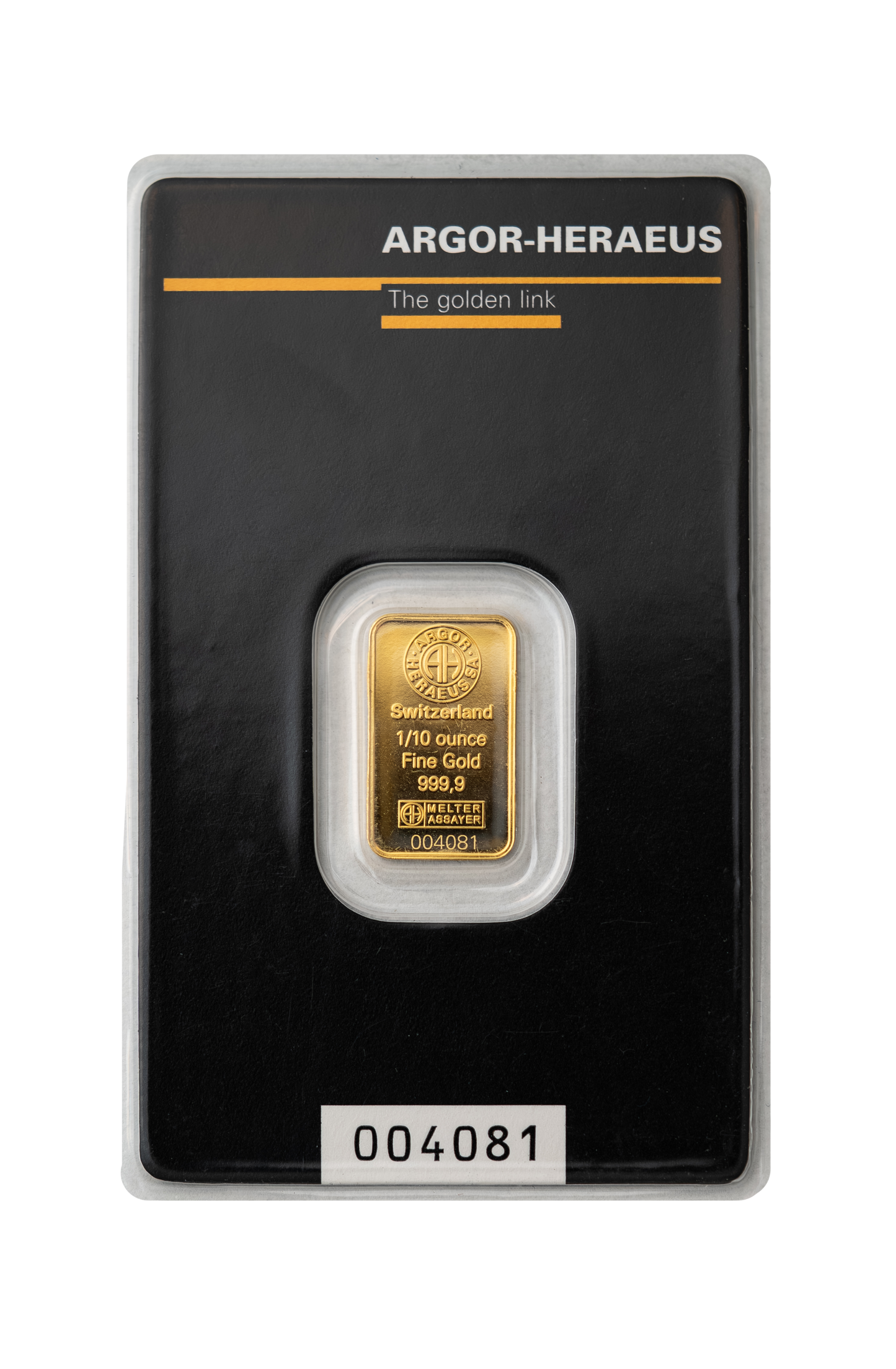 1/10 oz Argor Heraeus Gold Bar