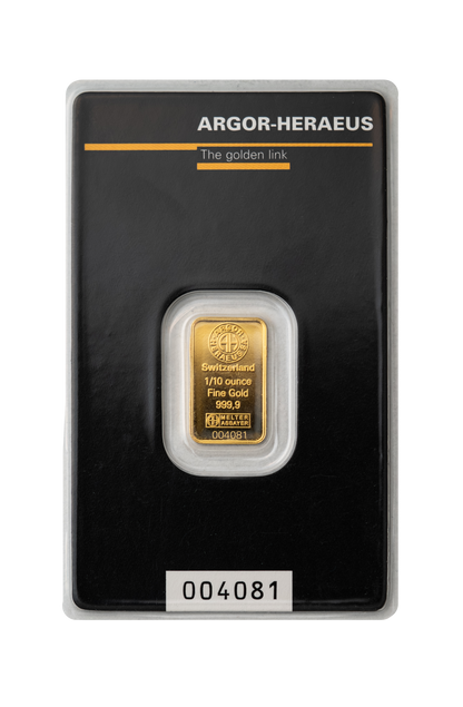1/10 oz Argor Heraeus Gold Bar