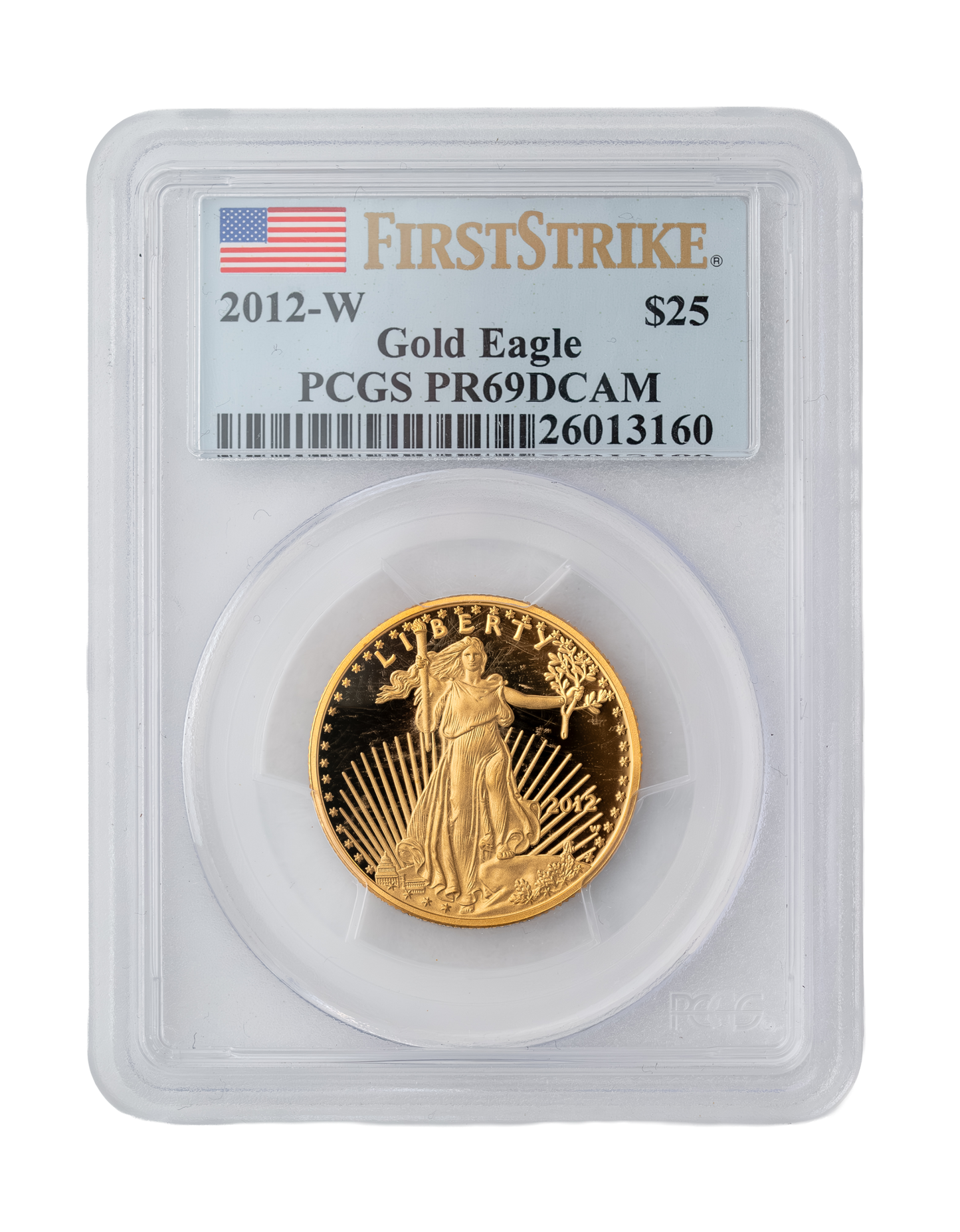 2012 -W American Gold Eagle 1/2 oz PCGS PR69 First Strike DCAM