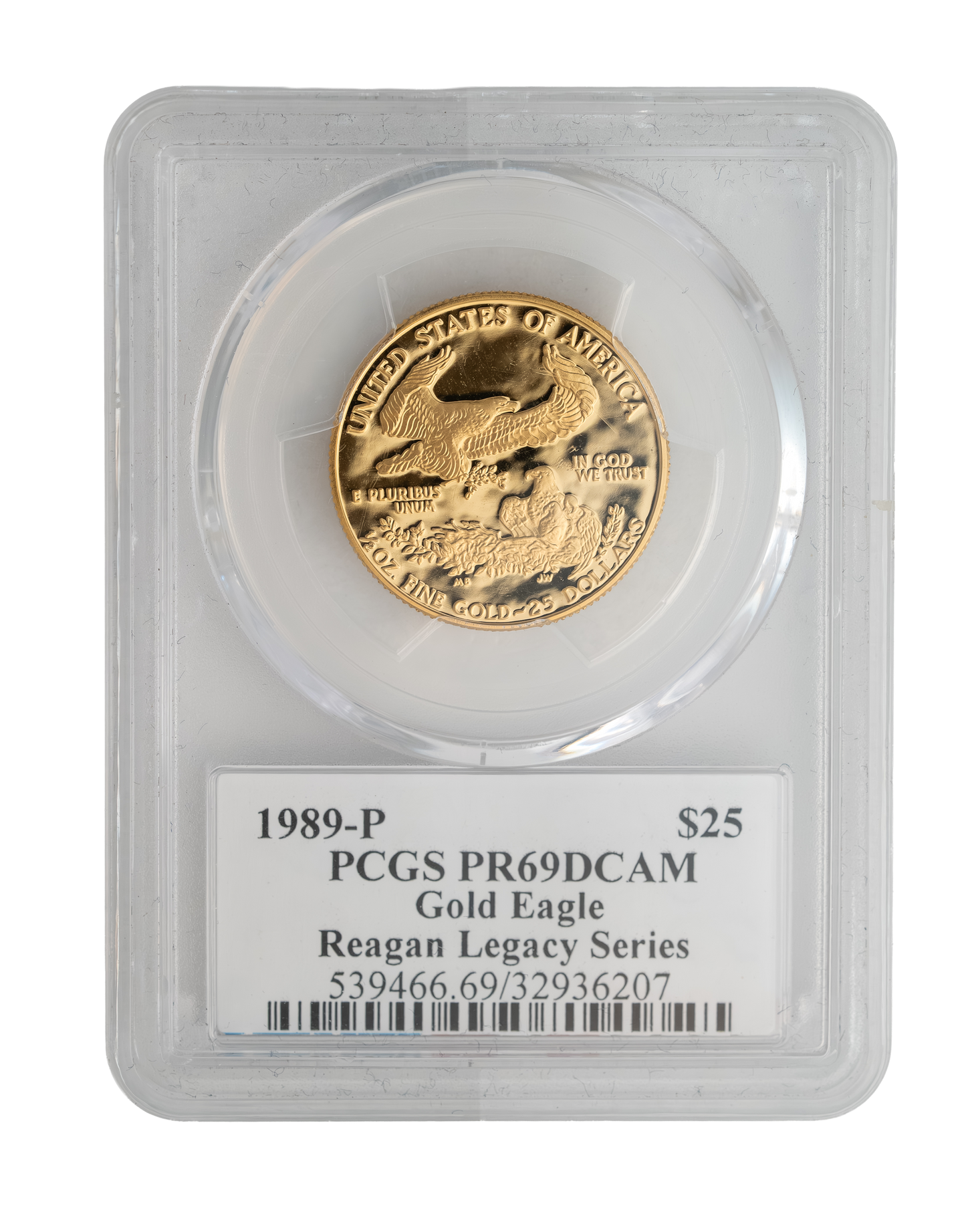 1989-P American Gold Eagle 1/2 oz PR69 PCGS Reagan Legacy Series Michael Reagan
