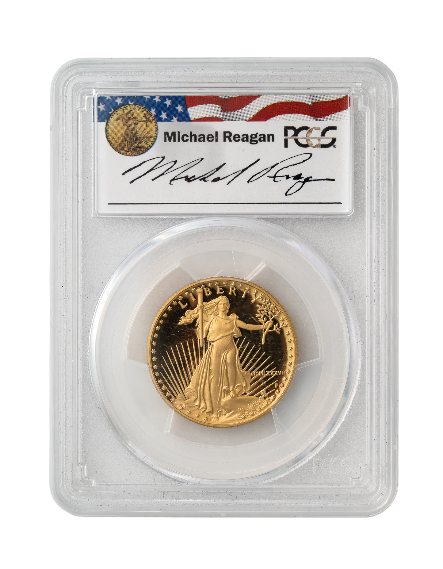 1987-P American Gold Eagle 1/2 oz PCGS PR69 Reagan Legacy Series Michael Reagan