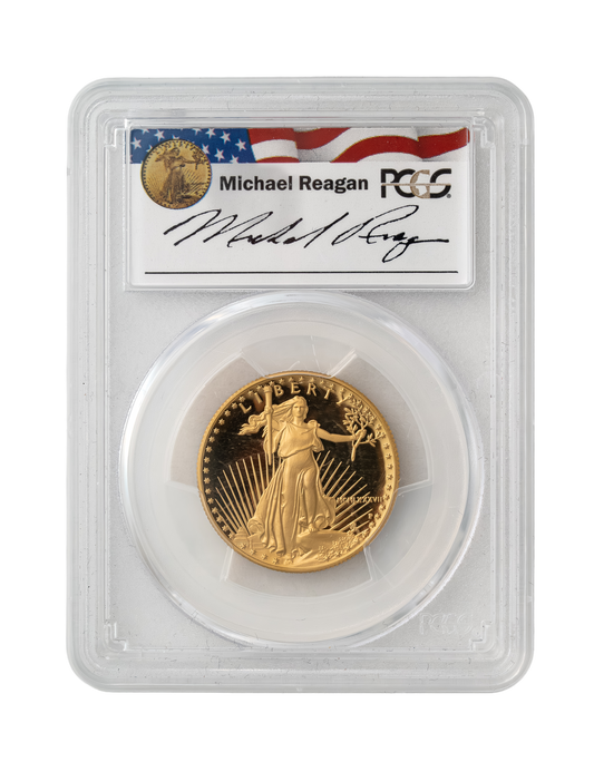 1987-P American Gold Eagle 1/2 oz PCGS PR69 Reagan Legacy Series Michael Reagan