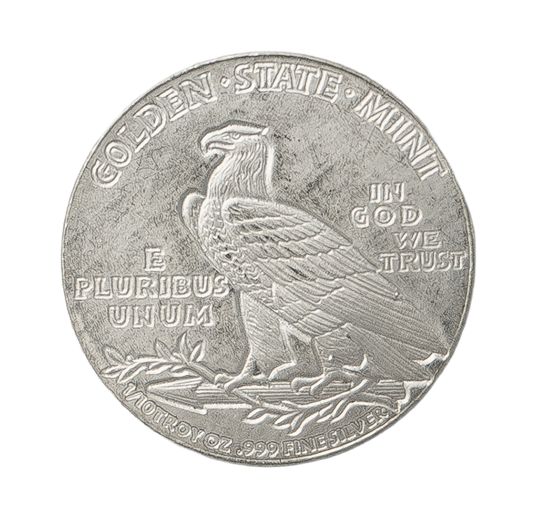Incuse Indian 1/10th oz Silver Round Golden State Mint