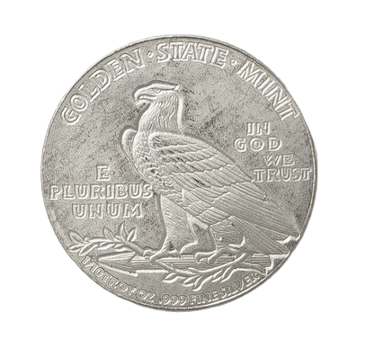 Incuse Indian 1/10th oz Silver Round Golden State Mint