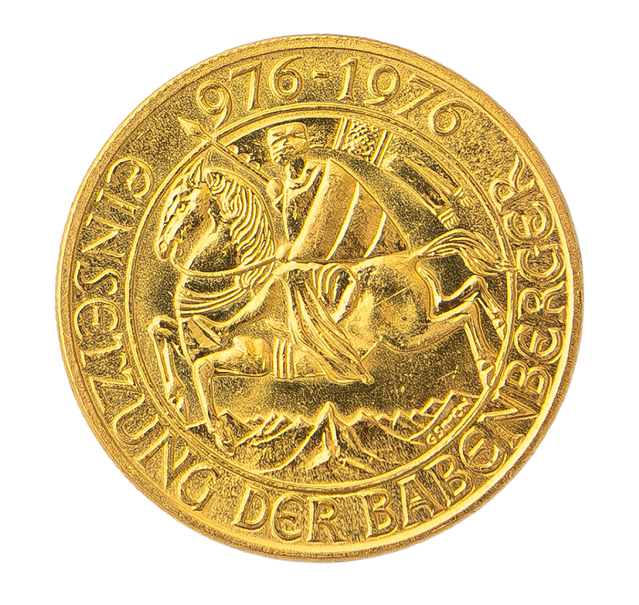 Moneda de oro de 1000 chelines austríacos de 1976 Babenberger