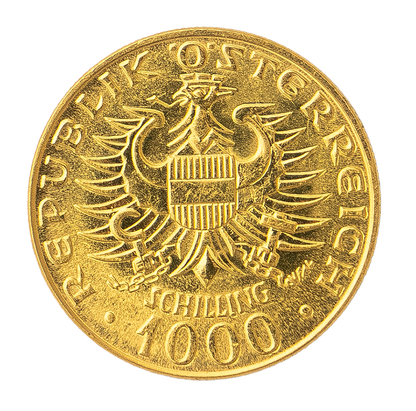 Moneda de oro de 1000 chelines austríacos de 1976 Babenberger