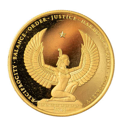 Moneda Ma'at Diosa Egipcia de Oro Kinesis de 1 oz
