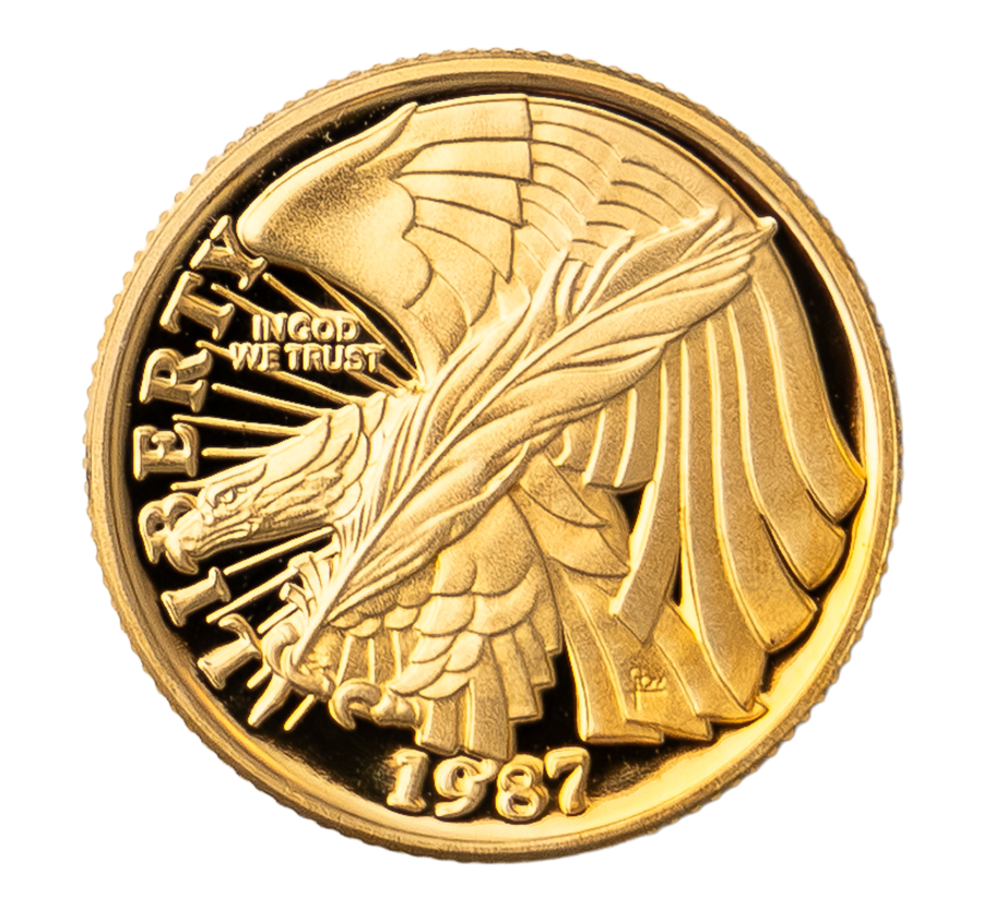 Moneda de Oro de $5 del Bicentenario de la Constitución de 1987-W