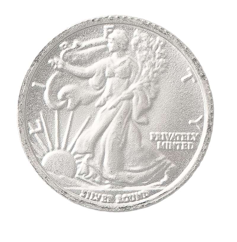 Money Metal Exchange 1/10th oz Silver Eagle Walking Liberty Round