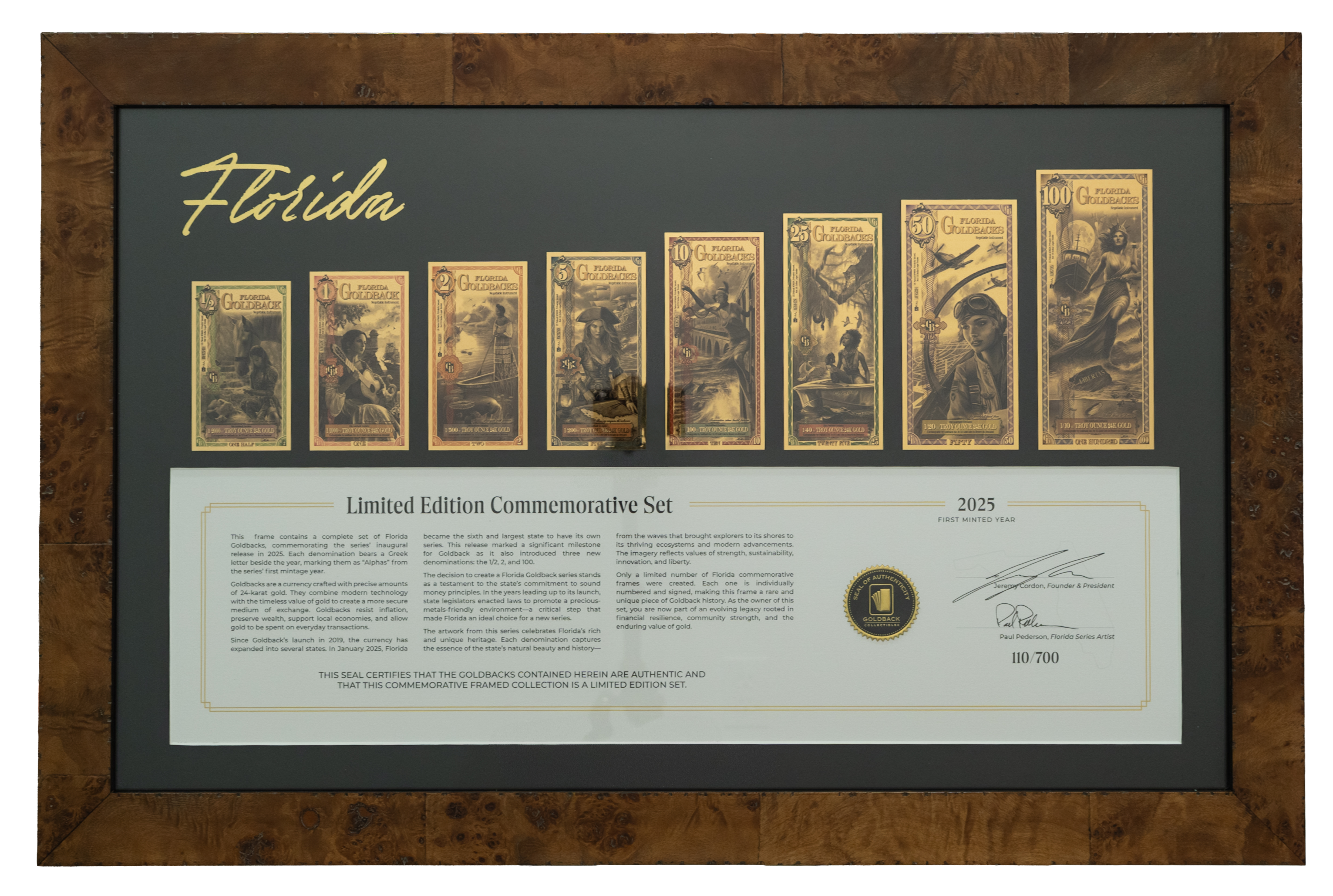 Florida Commemorative Frame Set