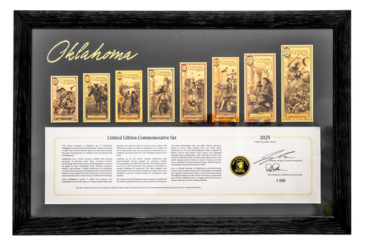 Oklahoma Commemorative Framed Goldback Set
