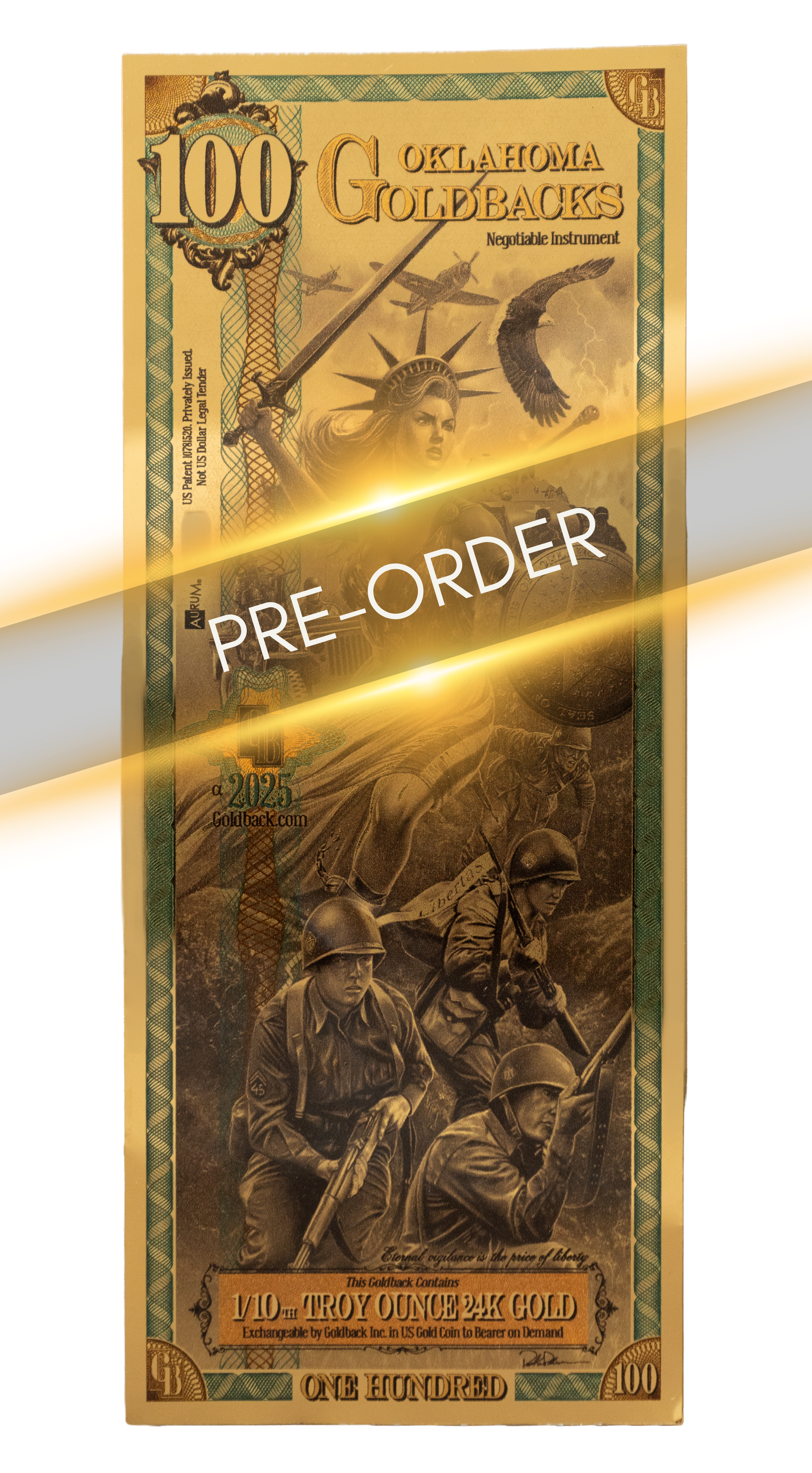 PREORDER - 100 Oklahoma Goldback Alpha
