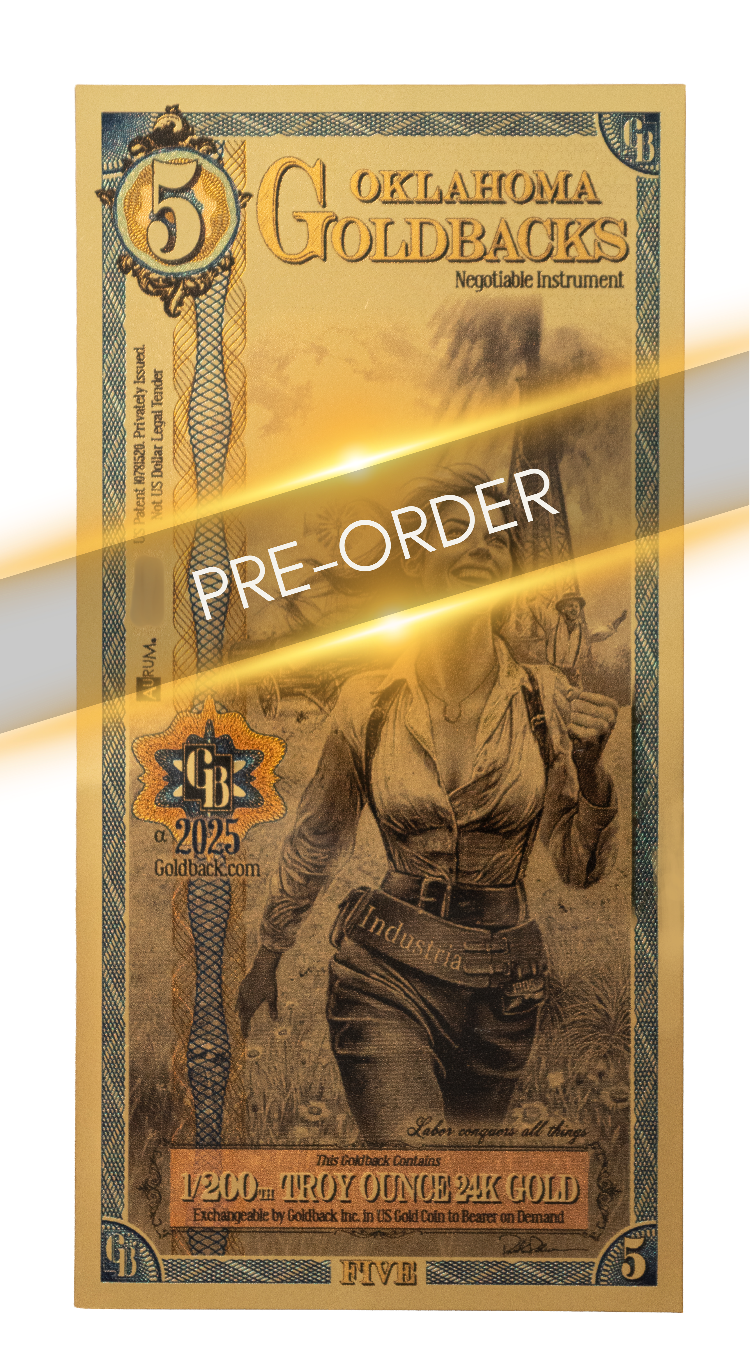PREORDER - 5 Oklahoma Goldback Alpha