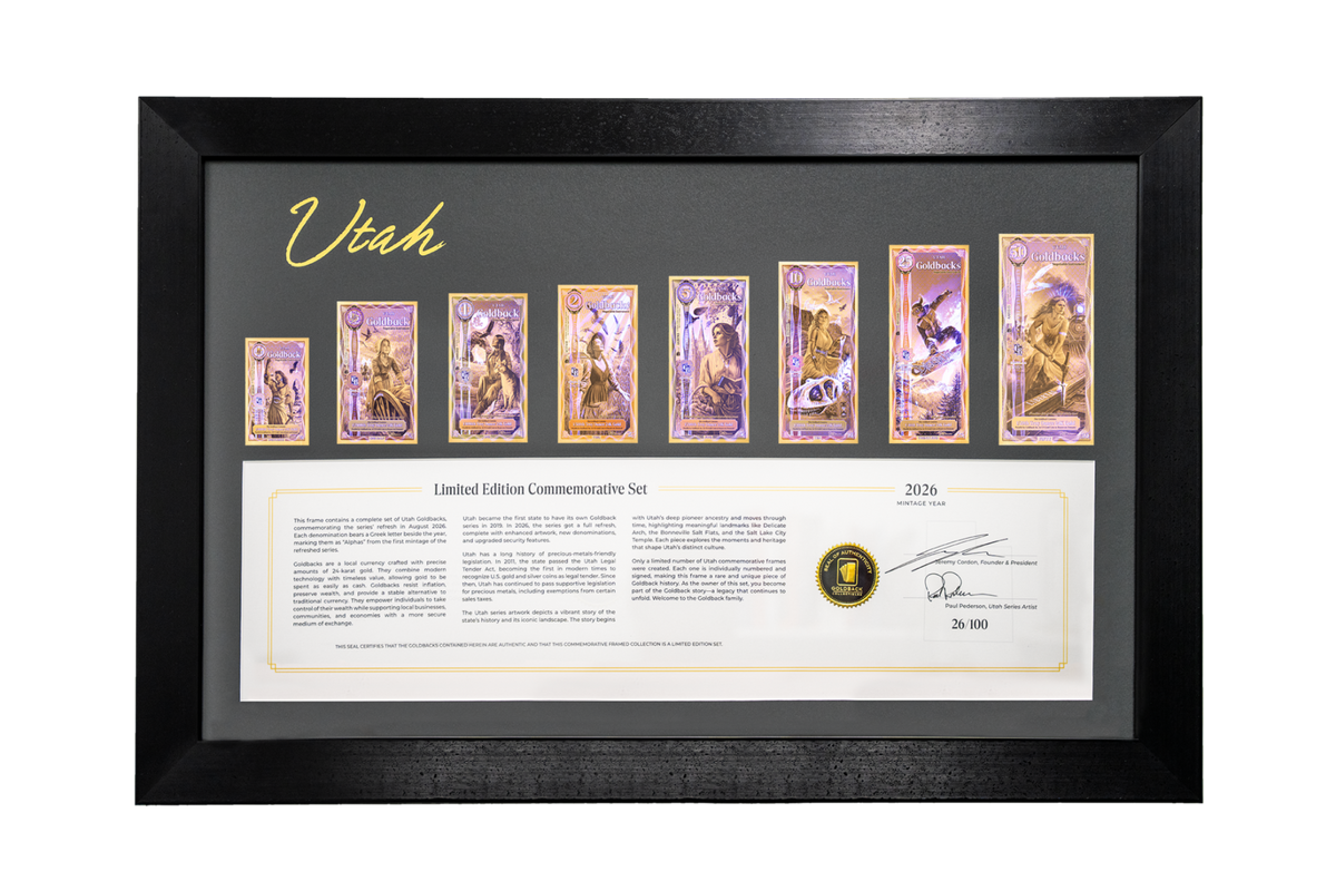 Utah 2026 Commemorative Goldback Frame