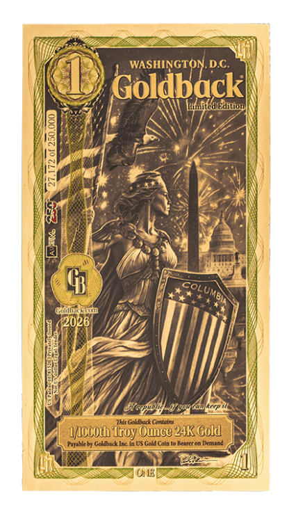 Washington D.C. Goldback -Standard