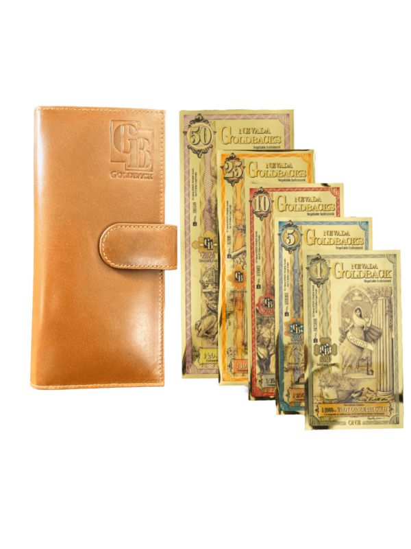 Nevada Goldback Set with Brown Wallet